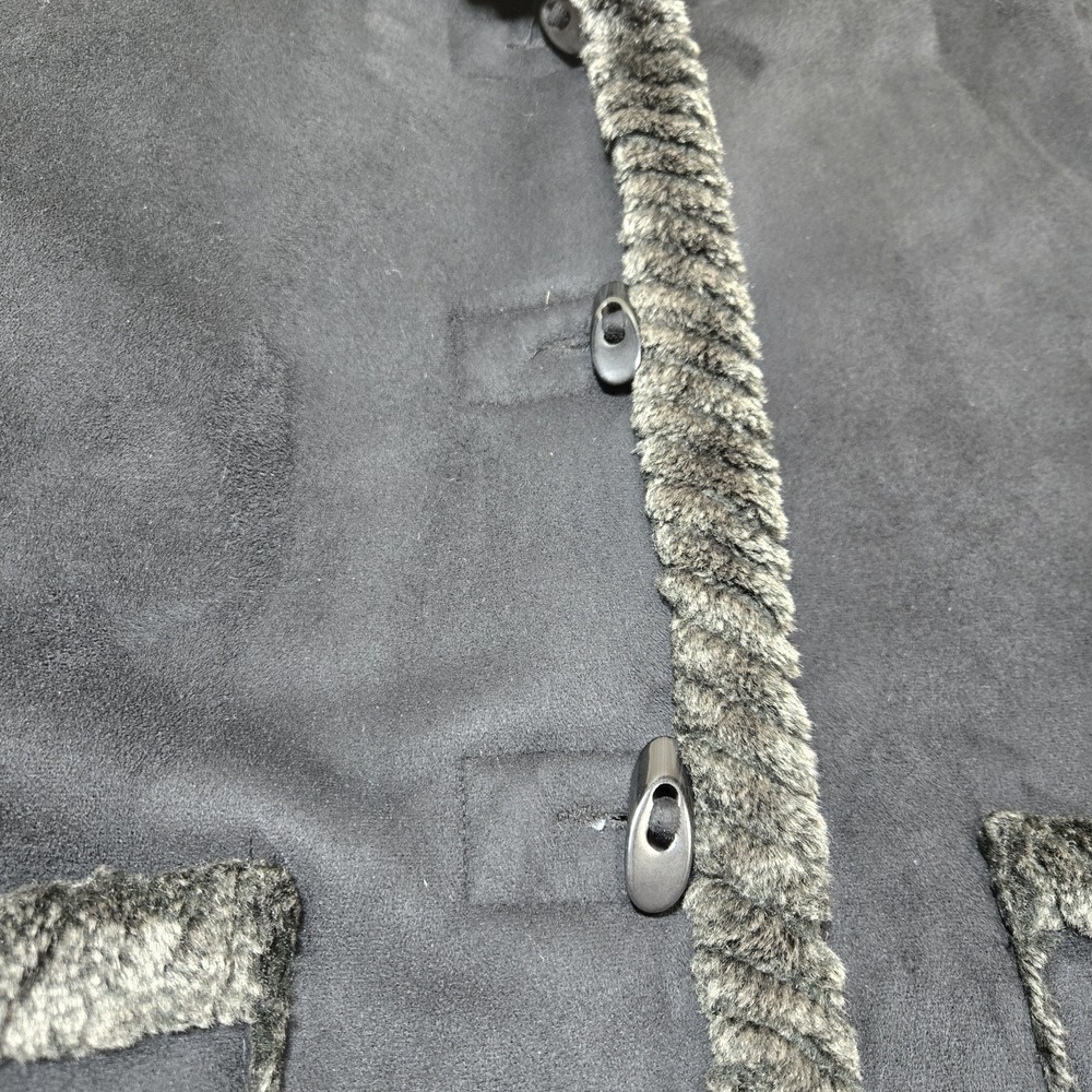 ST. JOHN'S BAY‎ WOMENS BROWN THICK FAUX SUEDE PARKA FAUX FUR LINED JACKET COAT L - Picture 3 of 12